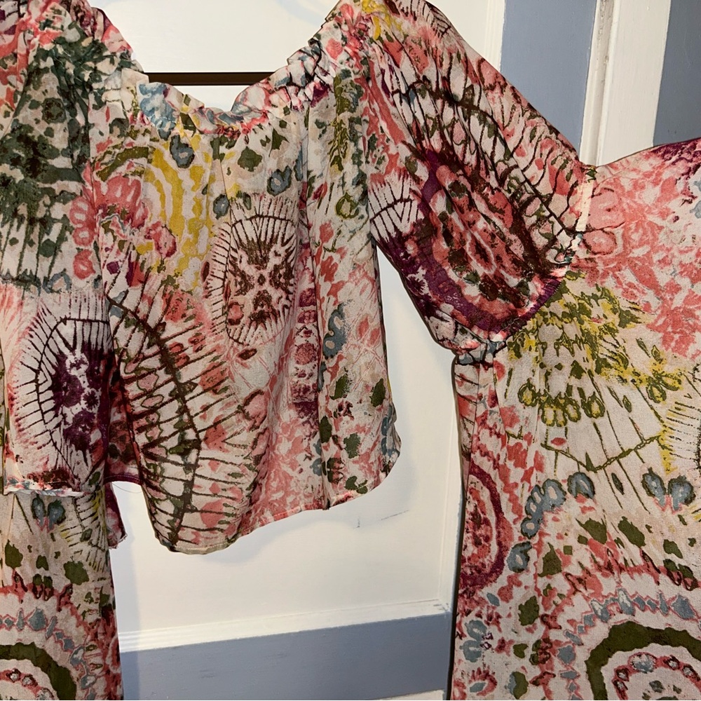 Live 4 Truth Pink Floral Boho Off-Shoulder Blouse